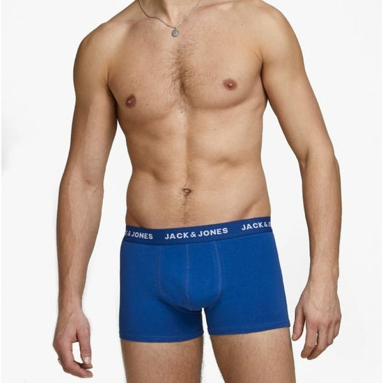 Jack & Jones BASIC PLAIN TRUNKS Mens Cotton 5 Pack Underwear Multi - Shuperb