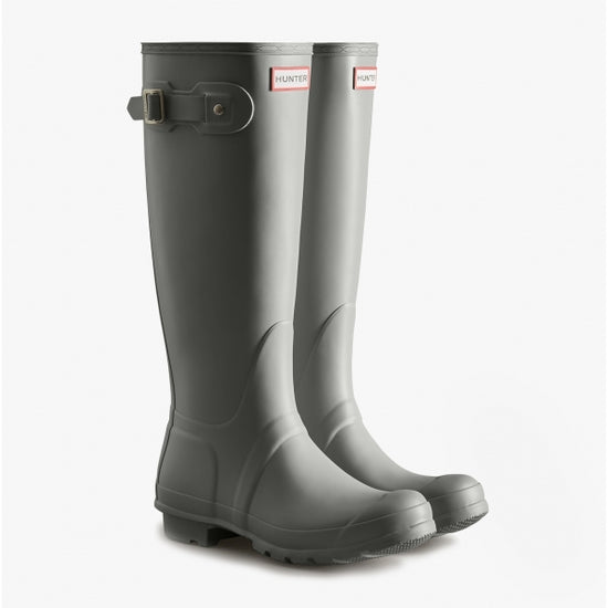 Hunter ORIGINAL TALL Ladies Rubber Wellington Boots Tundra Grey - Shuperb