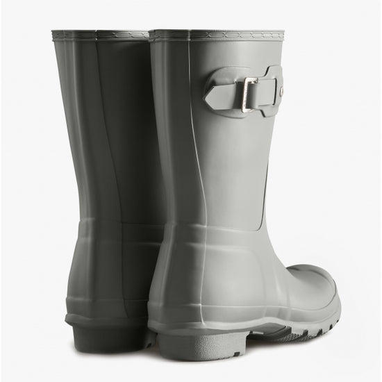 Hunter ORIGINAL SHORT Ladies Rubber Wellington Boots Tundra Grey - Shuperb