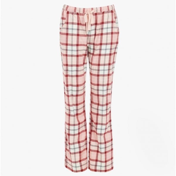 Barbour PHOEBE Ladies Cotton Blend Pyjama Set Red/Pink Tartan - Shuperb