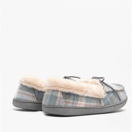 Jo & Joe PEMBROKE Ladies Moccasin Slippers Slate - Shuperb