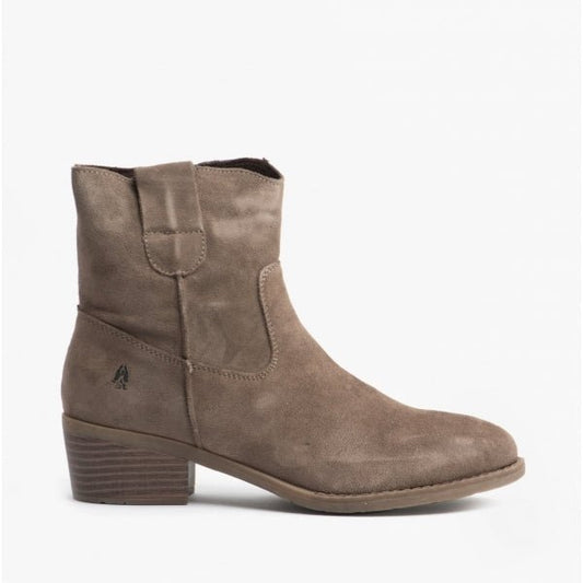 Hush Puppies IVA Ladies Suede Ankle Boots Taupe - Shuperb