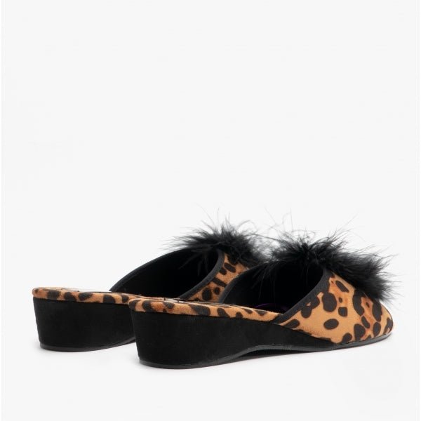 Lotus ALLURE Ladies Mule Slippers Leopard - Shuperb