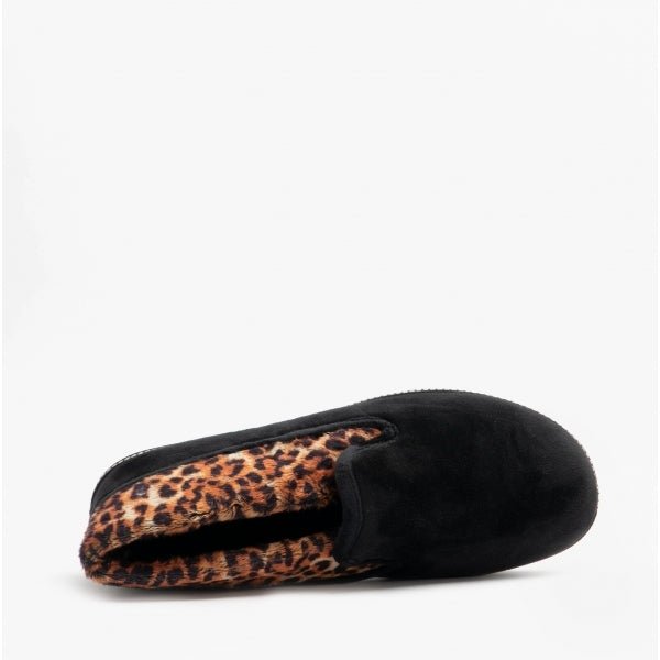 Lotus ELIZA Ladies Full Slippers Black - Shuperb