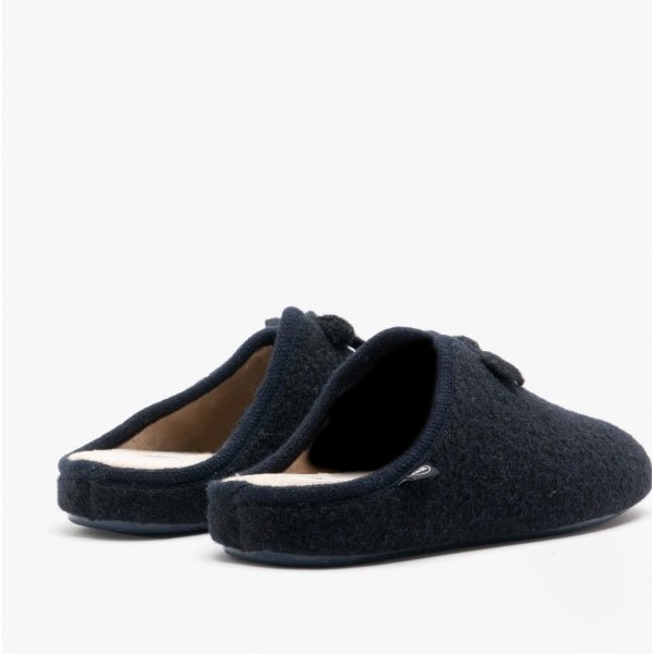 Scholl RACHELE Ladies Mule Slippers Navy Blue - Shuperb