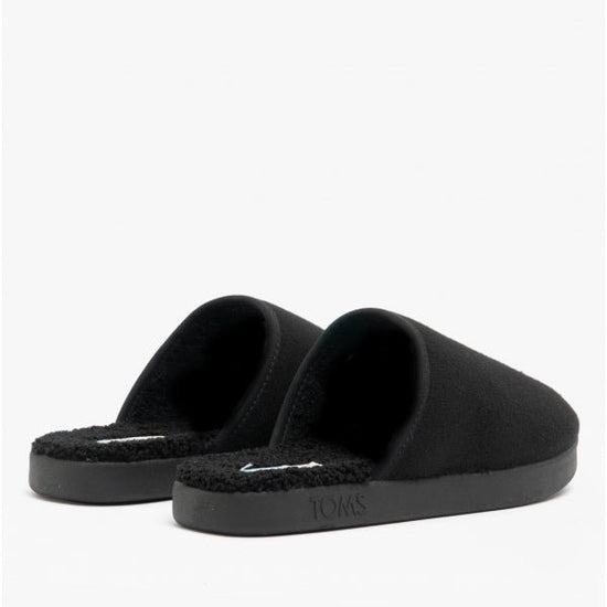 TOMS HARBOR Mens Felt Mule Slippers Black - Shuperb