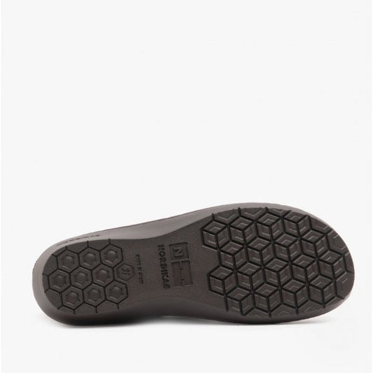 Nordikas 305 (NAPA) Ladies Leather Full Slippers Onyx - Shuperb