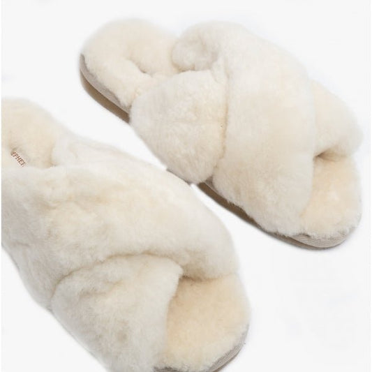 Shepherd LOVISA Ladies Sheepskin Mule Slippers Creme - Shuperb