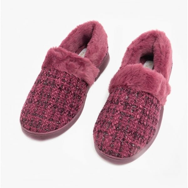 Dr Keller AVON Ladies Full Slippers Burgundy - Shuperb