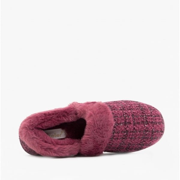 Dr Keller AVON Ladies Full Slippers Burgundy - Shuperb