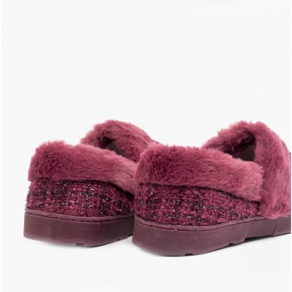 Dr Keller AVON Ladies Full Slippers Burgundy - Shuperb