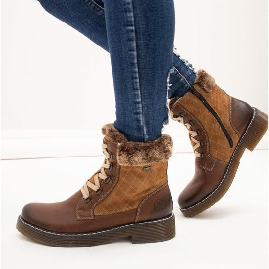 Rieker 70025 - 24 Ladies Ankle Boots Brown - Shuperb