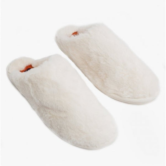 Rocket Dog ROSIE WINETTE Ladies Faux Fur Mule Slippers Off White - Shuperb