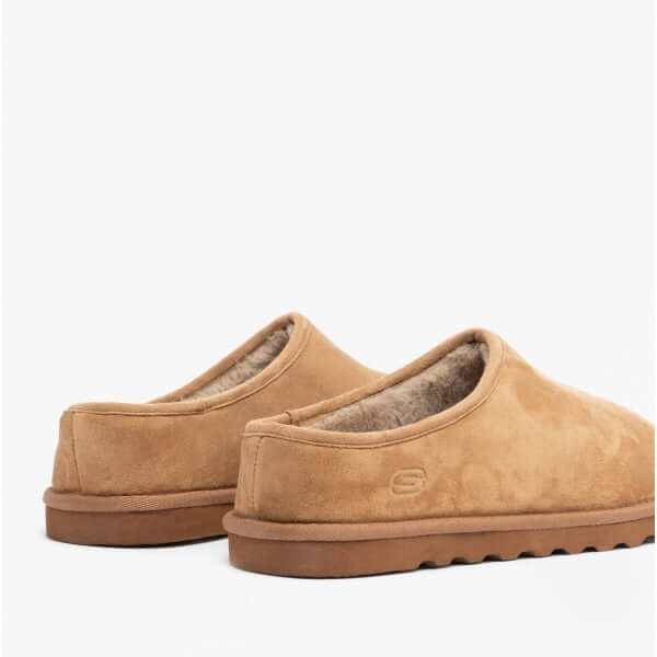 Skechers RENTEN LEMATO Mens Mule Slippers Tan - Shuperb