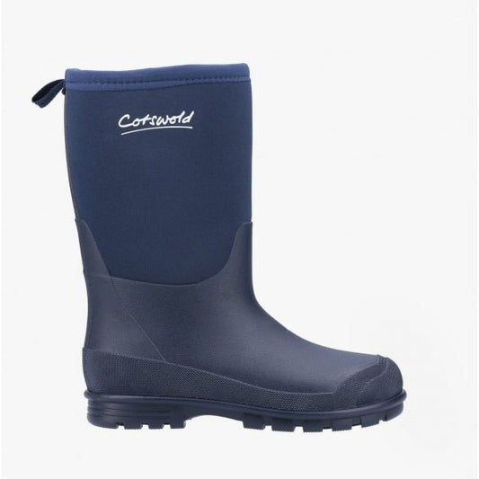 Cotswold HILLY NEOPRENE Kids Wellington Boots Navy - Shuperb