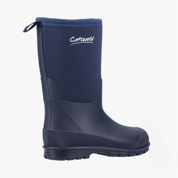 Cotswold HILLY NEOPRENE Kids Wellington Boots Navy - Shuperb