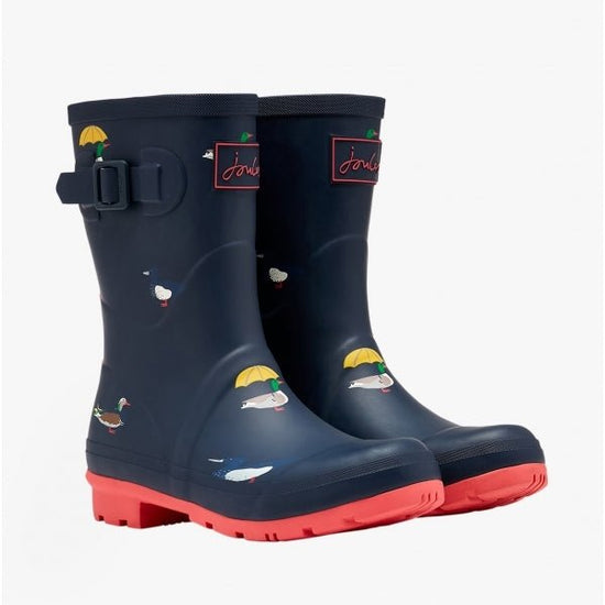 Joules MOLLY WELLY Ladies Rubber Wellies Navy Ducks - Shuperb