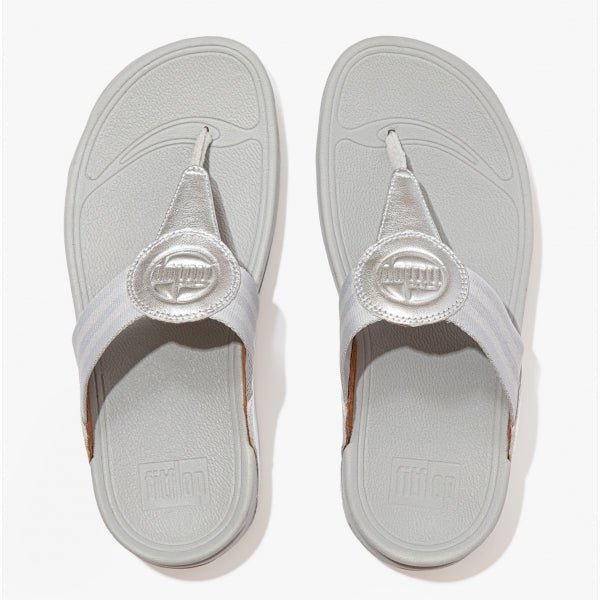 FitFlop WALKSTAR Ladies Toe - Post Sandals Silver - Shuperb