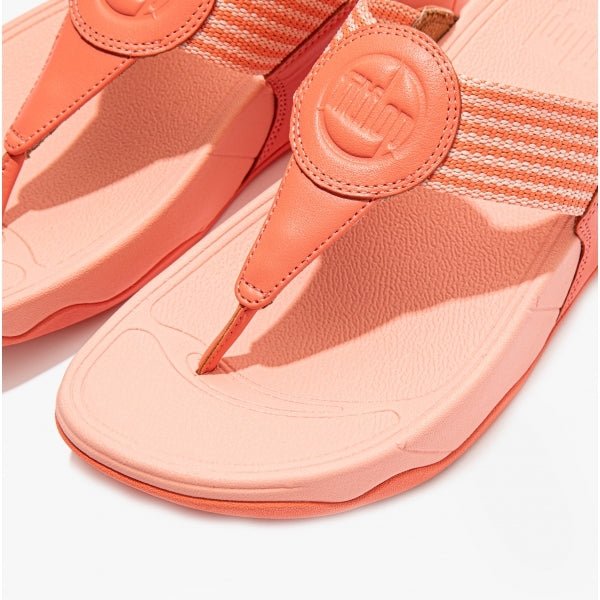 FitFlop WALKSTAR ART Ladies Leather Sandals Sunshine Coral - Shuperb