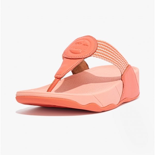 FitFlop WALKSTAR ART Ladies Leather Sandals Sunshine Coral - Shuperb