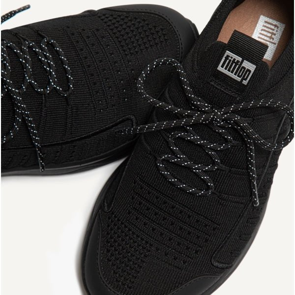 FitFlop VITAMIN FF Ladies Lace - Up Trainers All Black - Shuperb