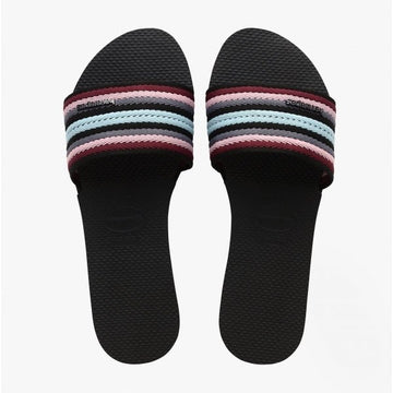 Havaianas HAV YOU MALTA MIX Ladies Sliders Black - Shuperb