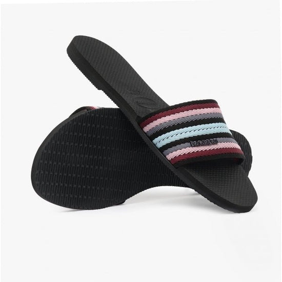 Havaianas HAV YOU MALTA MIX Ladies Sliders Black - Shuperb