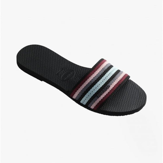 Havaianas HAV YOU MALTA MIX Ladies Sliders Black - Shuperb