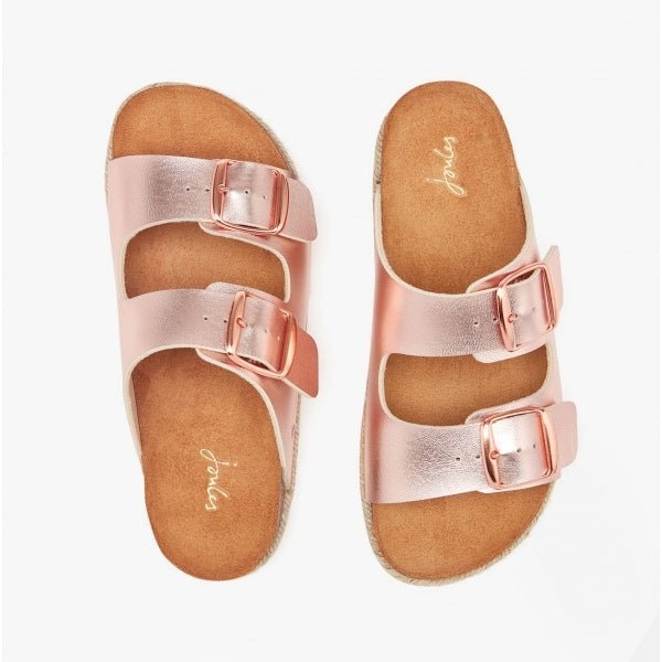 Joules REINA Ladies Slider Sandals Rose Gold - Shuperb