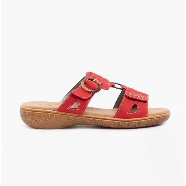 Dr Keller JACKIE Ladies Slip - On Sandals Red - Shuperb