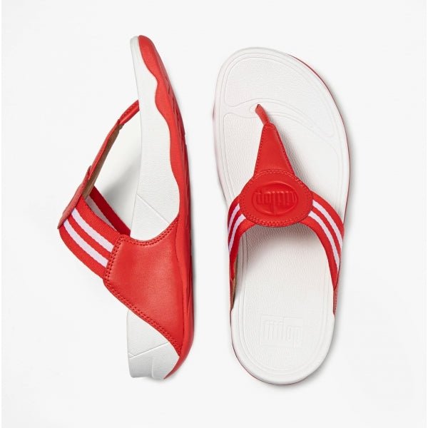 FitFlop WALKSTAR Ladies Wide Fit Toe Post Sandals Red - Shuperb