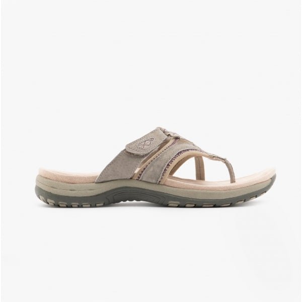 Free Spirit JULIET Ladies Toe Post Sandals Pebble - Shuperb