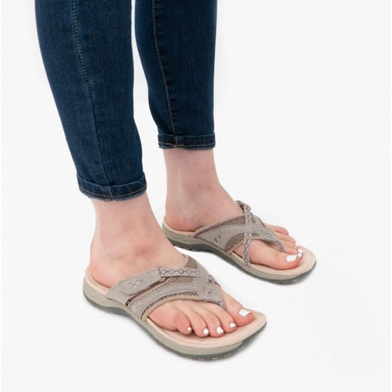 Free Spirit JULIET Ladies Toe Post Sandals Pebble - Shuperb