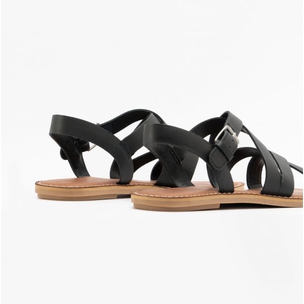 TOMS SICILY Ladies Leather Sandals Black - Shuperb