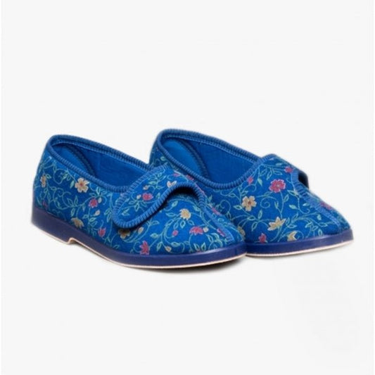 GBS WILMA Ladies Slippers Blue - Shuperb