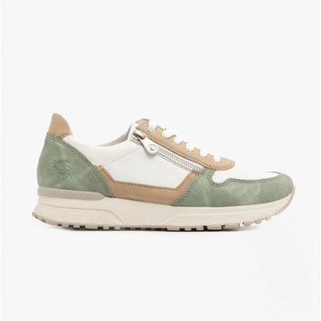 Rieker N7422 - 80 Ladies Lace - Up Trainers Green/White/Beige - Shuperb