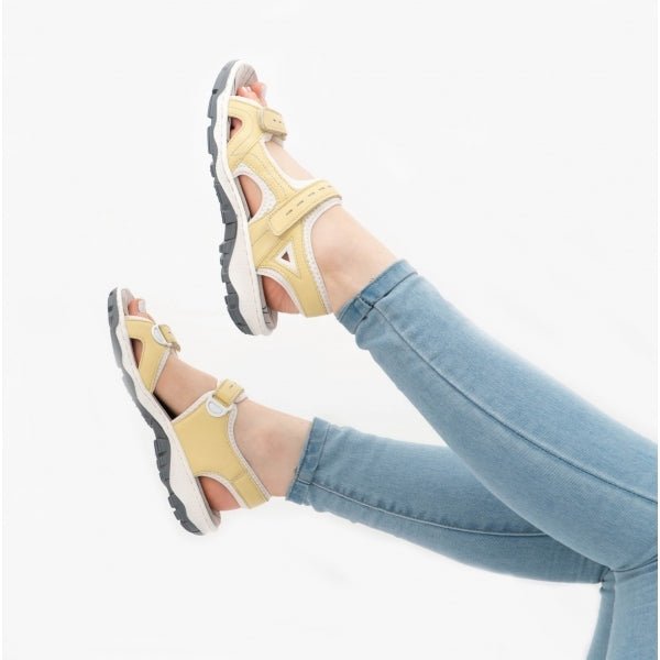 Rieker 68866 - 68 Ladies Leather Sandals Yellow - Shuperb