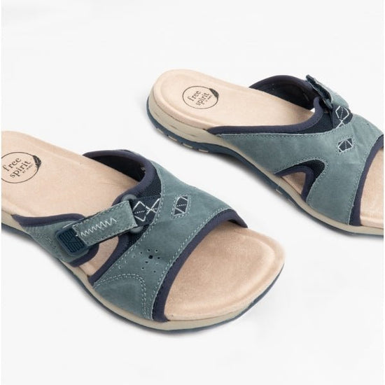 Free Spirit WICKFORD 2 Ladies Touch Fasten Sandals Navy - Shuperb