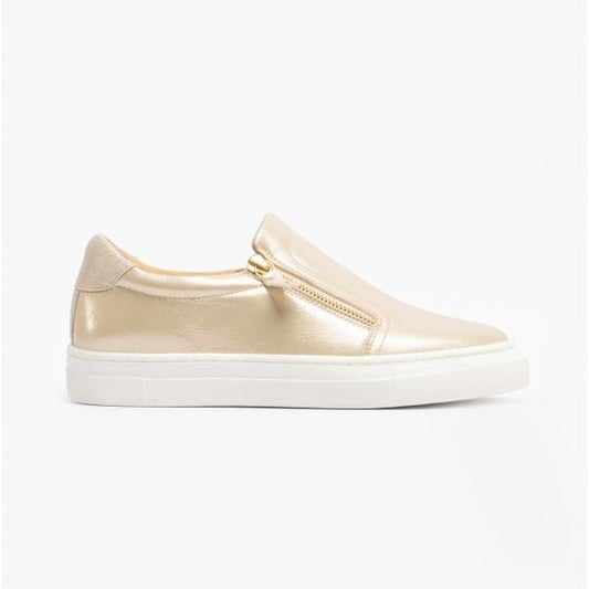 Heavenly Feet LYON Ladies Zip - Up Trainers Gold - Shuperb