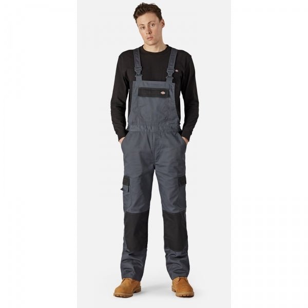 Dickies EVERYDAY Mens Bib & Brace Overall Grey/Black - Shuperb