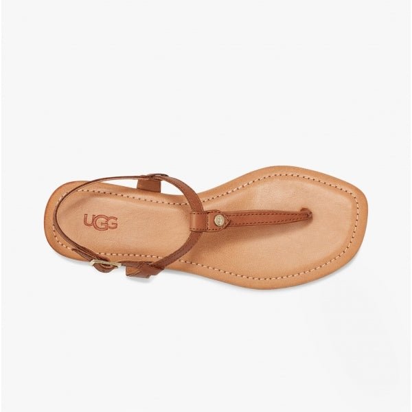 UGG MADEENA Ladies Leather Sandals Tan - Shuperb