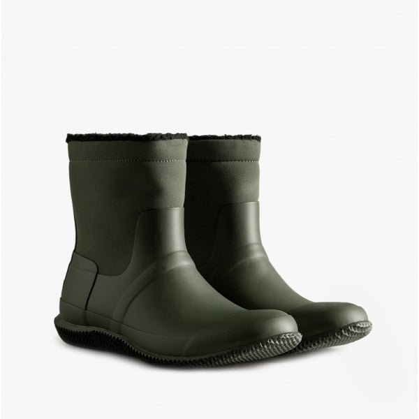 Hunter ORIGINAL Mens Sherpa Wellington Boots Dark Olive - Shuperb