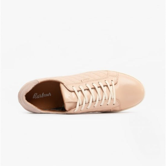 Barbour BRIDGET Ladies Leather Casual Trainers Pink - Shuperb