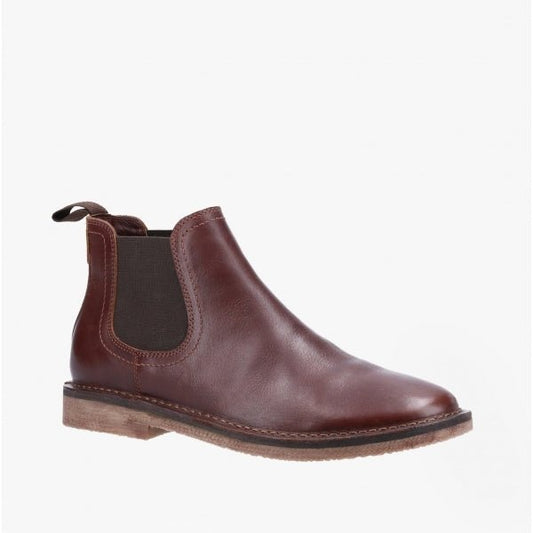 Hush Puppies SHAUN Mens Leather Chelsea Boots Brown - Shuperb