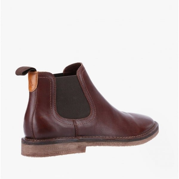 Hush Puppies SHAUN Mens Leather Chelsea Boots Brown - Shuperb