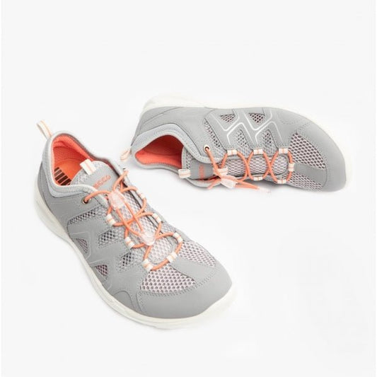 ECCO TERRACRUISE LT Ladies Mesh Trainers Silver Grey - Shuperb