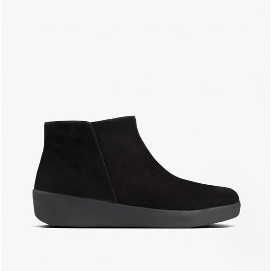 FitFlop SUMI Ladies Suede Ankle Boots Black - Shuperb