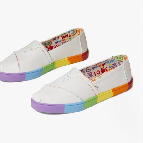 TOMS ALPARGATA CUPSOLE Ladies Cotton Slip - On Shoes White - Shuperb