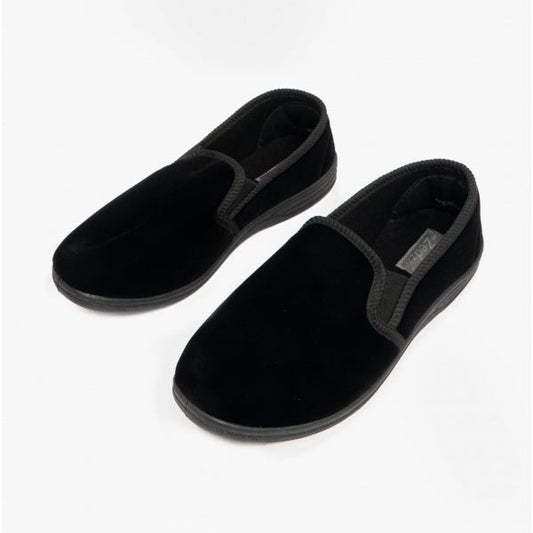 Zedzzz ROSS Mens Full Slippers Black - Shuperb