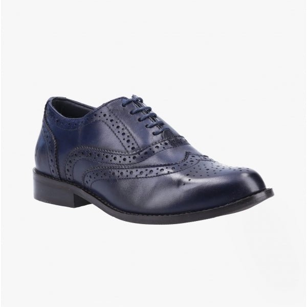 Hush Puppies NATALIE Ladies Leather Brogue Shoes Navy - Shuperb